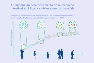 O microbioma intestinal molda os  resultados da saúde